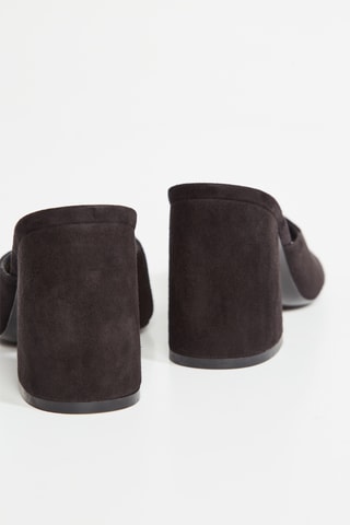 Mules de salto em couro - Preto