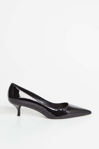 Sapatos de salto envernizados em couro - Preto