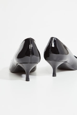 Sapatos de salto envernizados em couro - Preto