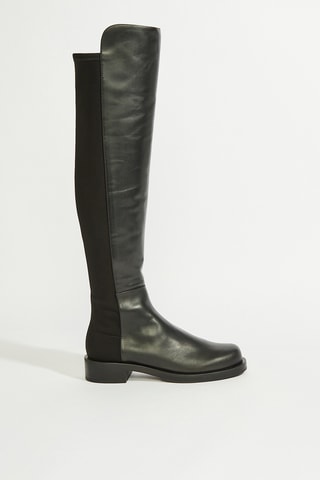 Botas acima do joelho em couro - Preto