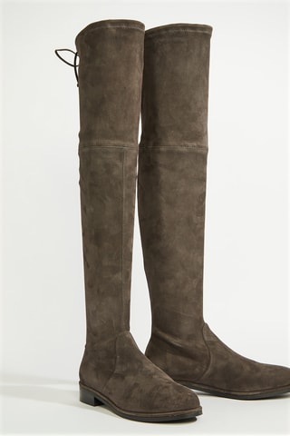 Botas acima do joelho em couro - Castanho