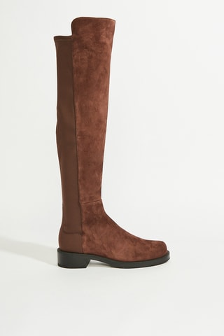 Botas acima do joelho em couro - Castanho