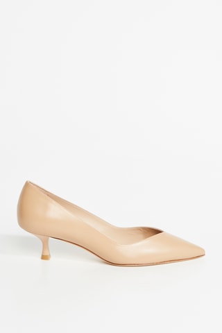 Sapatos de salto em couro - Bege