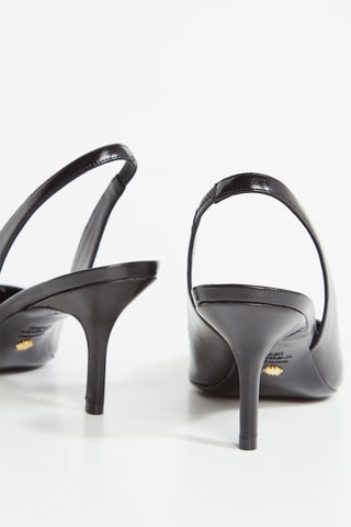 Sapatos de salto envernizados em couro - Preto