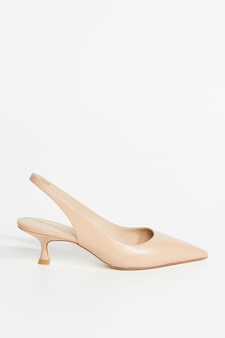 Sapatos de salto em couro - Bege