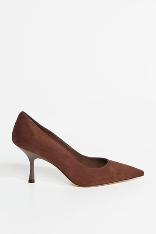 Sapatos de salto em couro - Castanho