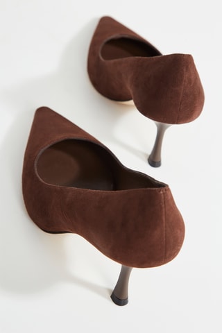 Sapatos de salto em couro - Castanho
