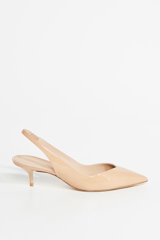 Sapatos de salto envernizados em couro - Bege