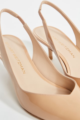 Sapatos de salto envernizados em couro - Bege