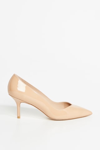 Sapatos de salto envernizados em couro - Bege
