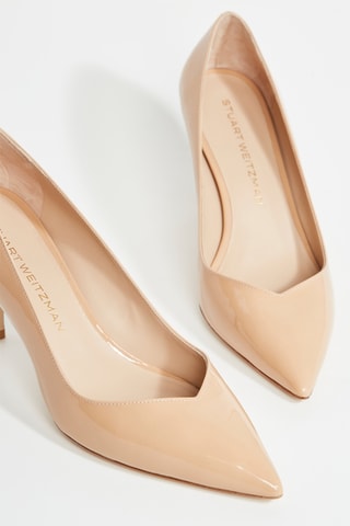 Sapatos de salto envernizados em couro - Bege