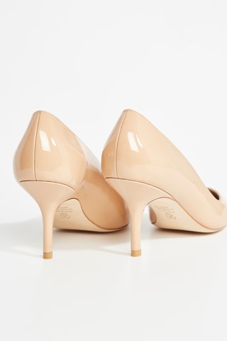 Sapatos de salto envernizados em couro - Bege
