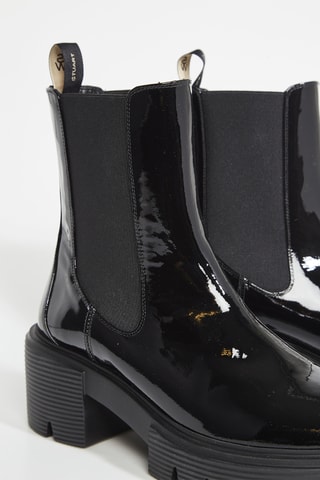 Botins Chelsea em couro - Preto