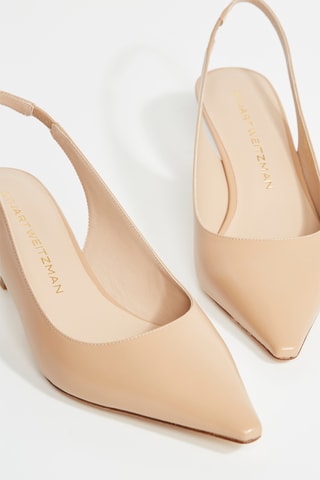 Sapatos de salto envernizados em couro - Bege