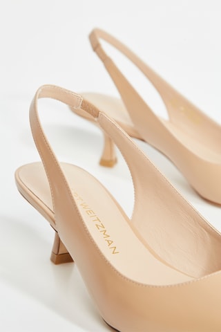 Sapatos de salto envernizados em couro - Bege