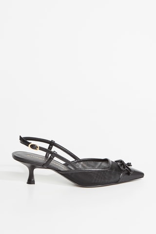 Sapatos de salto em couro - Preto