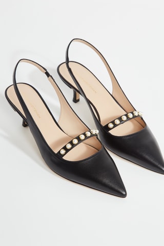 Sapatos de salto em couro - Preto
