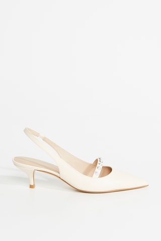 Sapatos de salto em couro - Bege