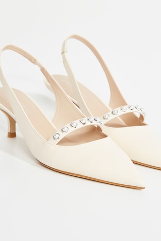 Sapatos de salto em couro - Bege