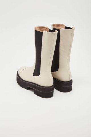 Botins Chelsea em couro Presley Ultlif - Bege e preto 