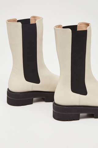 Botins Chelsea em couro Presley Ultlif - Bege e preto 