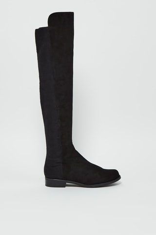 Botas acima do joelho em couro de cabra Sue Preto