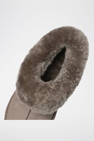 Pantufas forradas em nobuck Ibis - Castanho