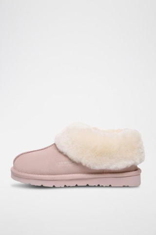 Pantufas forradas em nobuck Ibis - Rosa