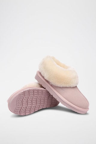 Pantufas forradas em nobuck Ibis - Rosa