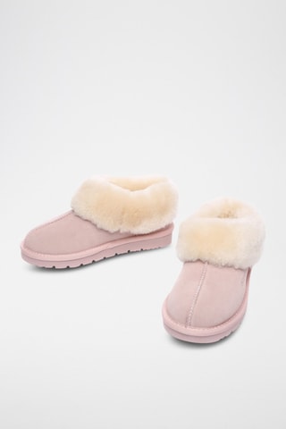 Pantufas forradas em nobuck Ibis - Rosa