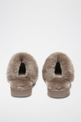 Pantufas forradas em nobuck Raven - Castanho