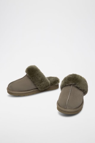 Pantufas forradas em nobuck Raven - Verde