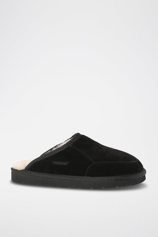 Pantufas forradas de nobuck Lark - Preto