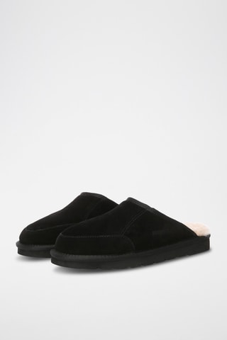Pantufas forradas de nobuck Lark - Preto