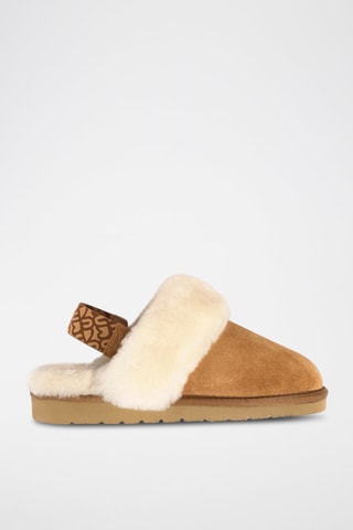 Pantufas forradas de nobuck Pelican - Camel
