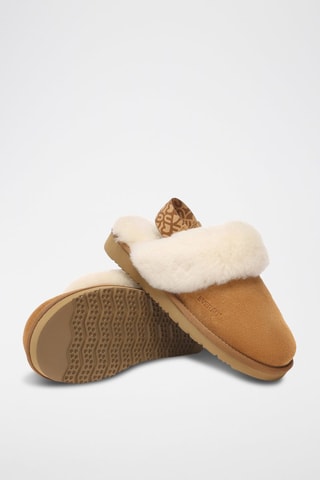Pantufas forradas de nobuck Pelican - Camel