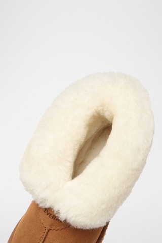 Botins forrados de nobuck Owl - Camel e branco