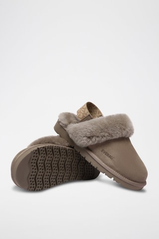 Pantufas forradas de nobuck Pelican - Castanho