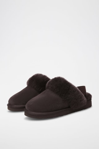 Pantufas forradas de nobuck Pelican - Castanho-escuro
