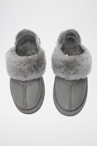 Pantufas forradas de nobuck com plataforma Wagtail - Cinzento