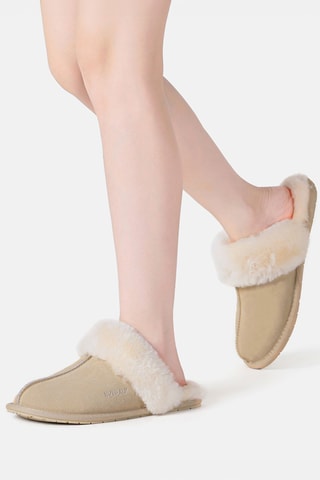 Pantufas forradas de nobuck Harrier - Bege