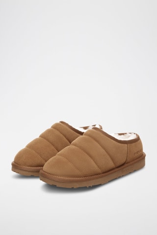 Pantufas forradas de nobuck Jaeger - Camel