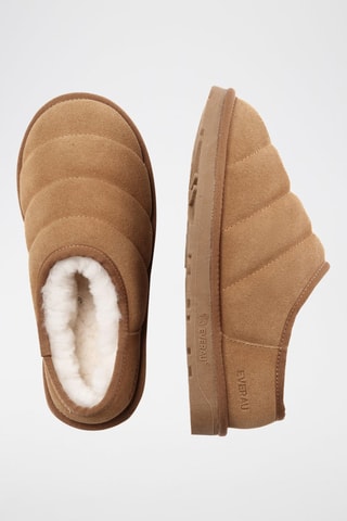 Pantufas forradas de nobuck Jaeger - Camel