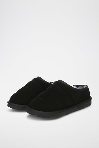 Pantufas forradas de nobuck Jaeger - Preto