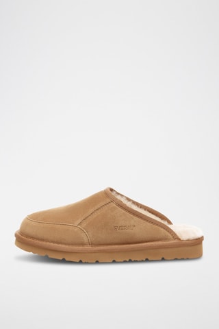 Pantufas forradas de nobuck Lark - Camel