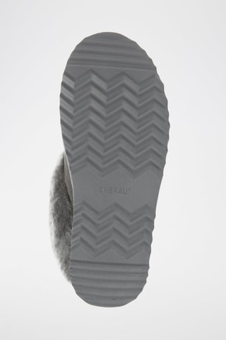 Chinelos de quarto forrados com plataforma em nobuck Topknot - Cinzento