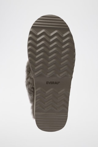 Pantufas forradas com plataforma em nobuck Wagtail - Bege