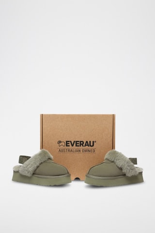 Pantufas forradas com plataforma em nobuck Wagtail - Cinzento