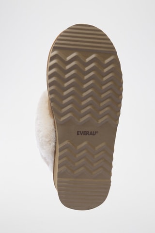 Pantufas forradas com plataforma em nobuck Fantail - Castanho-claro