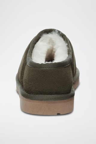 Chinelos de quarto forrados em nobuck Jaeger - Caqui